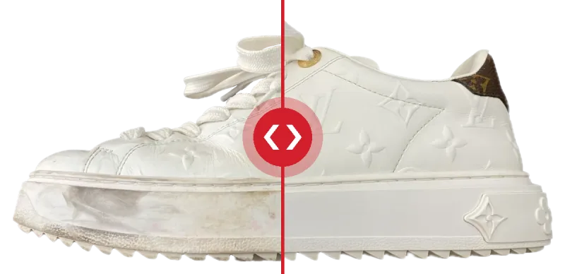 Sneaker vor und nach der Reinigung