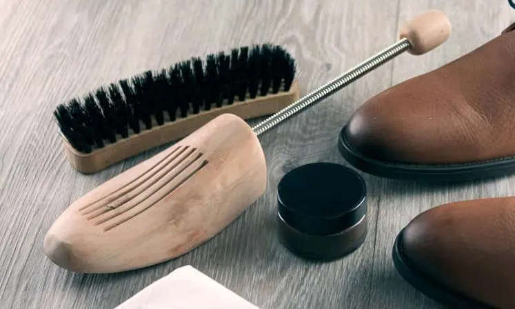 Schuhbürste, Schuhspanner und Pflegecreme